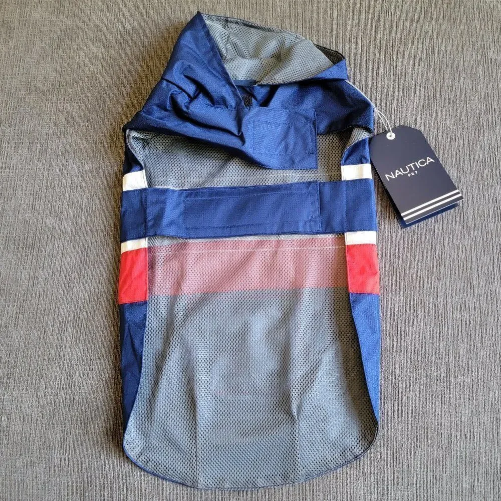 Nautica Pet Dog Blue Raincoat Harness Poncho Hoodies Vest  Waterproof co…
